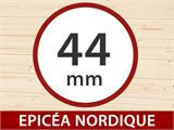 Tonnelle en bois Lausanne, hexagonale 2,8x2,42x2,89m, 44mm, Naturel