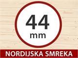 Drvena Sjenica Provence, šesterokutna, 3,5x3,03x3,18m, 44mm, Svijetlo siva