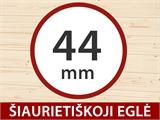 Dvigubas medinis garažas/Pastogė automobiliui Vaasa, 7,8x5,2x3,21m, 44mm, Šviesiai pilka