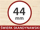 Drewniany domek Geneva, 5,09x3,22x2,39m, 44mm, Jasny szary