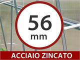 Serra in policarbonato TITAN Arch 280, 24m², 3x8m, Argento