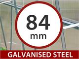 Commercial greenhouse 10 mm polycarbonate TITAN Peak 240, 17.64 m², 4.2x4.2 m, Silver
