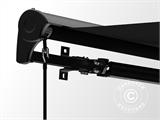 Awning w/Crank handle, 3.95x2.5 m, Black/Black Frame