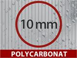 Drivhus til gartnerier 10mm polycarbonat forlængelse, TITAN Peak 240, 10,5m², 5x2,1m, Sølv