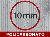 Extensão de estufa comercial de policarbonato de 10mm, TITAN Arch 196, 15,75m², 7,5x2,1m, Prata