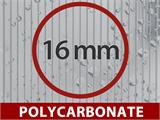Tonnelle adossée Expert avec toit en polycarbonate, 4x4m, Anthracite