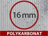 Terrassetak Expert m/tak i polykarbonat, 4x4m, Antrasitt