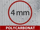 Drivhus polycarbonat, Strong 12m², 3x4m, Sølv