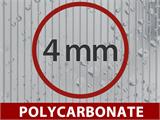 Lean-to Greenhouse Polycarbonate, 2.4 m², 1.25x1.92x2.13 m, Black