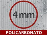 Invernadero en policarbonato 5,92m², 1,9x3,12x2,01m, Negro