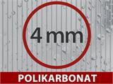 Staklenik Polikarbonatni, Duo 8m², 2x4m, Srebrna