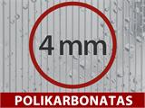 Polikarbonato šiltnamio pratęsimas, Duo, 4m², 2x2m, Sidabrinė