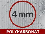Drivhus polykarbonat 4,78m², 1,9x2,52x2,01m m/sokkel, Grønn