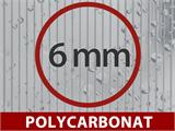 Orangeri/Drivhus polycarbonat, Ottekantet 7,37m², 2,98x2,98x2,78m, Hvid