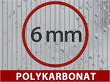 Orangeri polykarbonat 6,96m², 2,41x3,3x2,58m, hvit