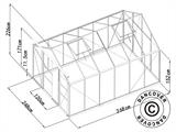 Invernadero de policarbonato 9,13m², 2,48x3,68x2,26m, Aluminio
