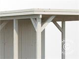 Wooden carport w/shed, 3.6x7.62x2.32 m, 23.1 m², Natural