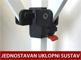 Brzo sklopivi paviljon FleXtents® Steel, Medicinski i Hitni šator, 3x6m, Bijela, uklj. 6 bočne stranice