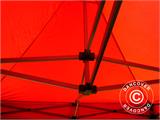 Tente pliante FleXtents Basic, 3x3m Rouge, avec 4 cotés