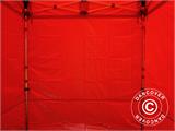 Faltzelt FleXtents PRO 2x2m Rot, mit 4 Seitenwänden