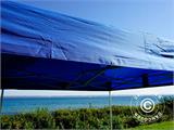 Tente pliante FleXtents PRO 3x3m Bleu, incl. 4 rideaux decoratifs
