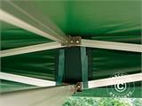 Tente pliante FleXtents PRO 3x3m Vert, incl. 4 rideaux decoratifs