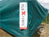 Gazebo pieghevole FleXtents PRO 3x3m Verde, incl. 4 tendaggi decorativi