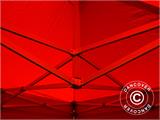 Tente pliante FleXtents PRO 4x4m Rouge, avec 4 cotés