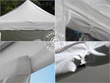 Gazebo pieghevole FleXtents PRO 4x6m Bianco, incl. 8 fianchi & tendaggi decorativi