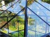 Orangery/Gazebo Glass 12.86 m², 4.36x2.95x2.7 m, w/base, Black