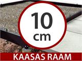 Klaasist kasvuhoone 2,44x3,68x2,34m koos aluse ja harjaga, 8,97m², Must
