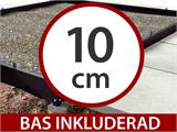 Växthus glas 3x4,87x2,6m med bas och takdekoration, 14,61m², Svart