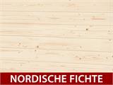 Carport aus Holz mit Schuppen, 3,6x7,62x2,32m, 23,1m², Natur, KOMPLETTES SET