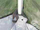 Tente de stockage PRO 2x3x2m PE, avec couverture de sol, Vert/Gris