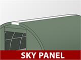 Arched storage tent 9.15x20x4.5 m PE, w/skylight, Green