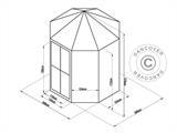 Invernadero orangerie en policarbonato, Octagonal 7,37m², 2,98x2,98x2,78m, Blanco
