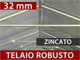 Tenda magazzino PRO 2,4x3,6x2,34m PVC, Grigio