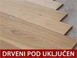 Drvena Sjenica Provence, šesterokutna, 3,5x3,03x3,18m, 44mm, Svijetlo siva
