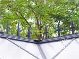 Kiosque de jardin Verre ZEN 12,78m², 3,81x3,77x2,5m, avec base et crête, Noir