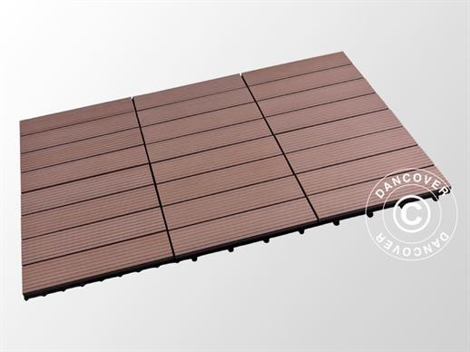 Decking tiles WPC, 0.3x0.3 m, Brown (6 pcs/box) ONLY 4 SETS LEFT