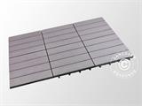Piastrelle in WPC per pavimenti esterni, 0,3x0,3m, Grigio scuro (6pz/confezione)