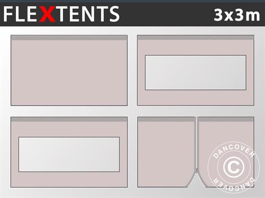 Sidewall kit for Pop up gazebo FleXtents 3x3 m, Latte
