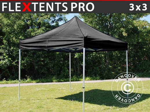 Vouwtent/Easy up tent FleXtents PRO 3x3m Zwart