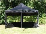 Vouwtent/Easy up tent FleXtents PRO 3x3m Zwart, inkl. 4 zijwande