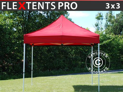 Tente pliante FleXtents PRO 3x3m Rouge