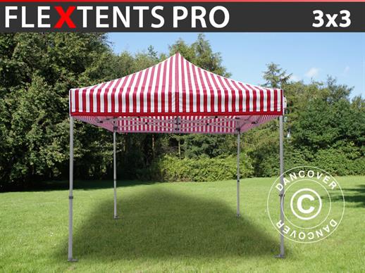 Vouwtent/Easy up tent FleXtents PRO 3x3m Gestreept