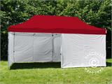 Quick-up telt FleXtents® PRO, Medisinsk & nødtelt, 3x6m, rød/hvit, inkl. 6 sidevegger