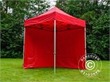 Vouwtent/Easy up tent FleXtents PRO 2x2m Rood, inkl. 4 zijwanden