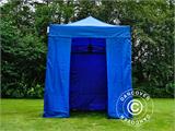 Vouwtent/Easy up tent FleXtents PRO 2x2m Blauw, inkl. 4 zijwanden