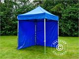 Vouwtent/Easy up tent FleXtents PRO 2x2m Blauw, inkl. 4 zijwanden